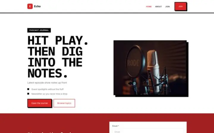 Sito web per podcast
