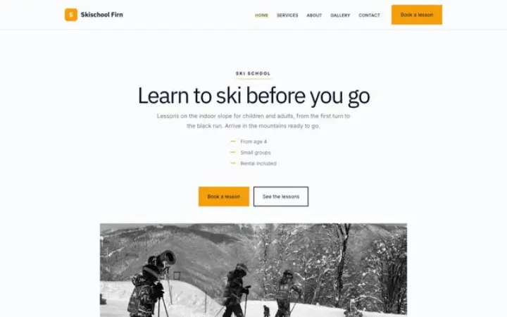 Sito web per scuola di sci