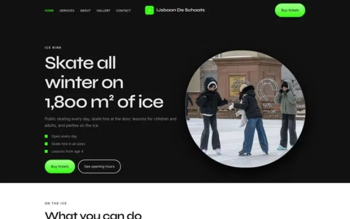 Sito web per pista di pattinaggio