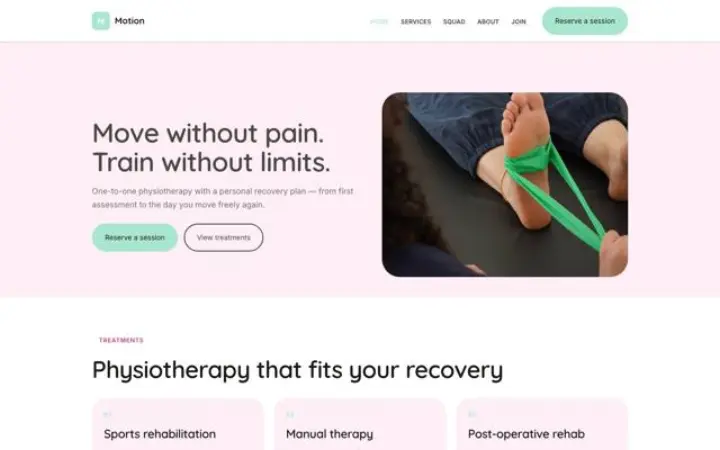 Sito web per fisioterapia
