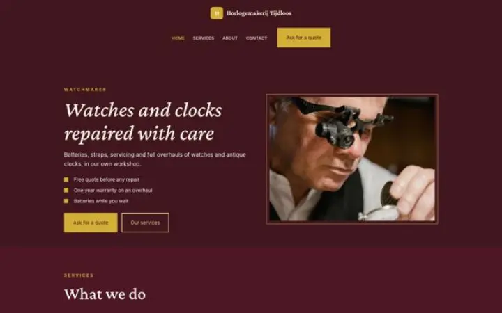 Sito web per orologeria