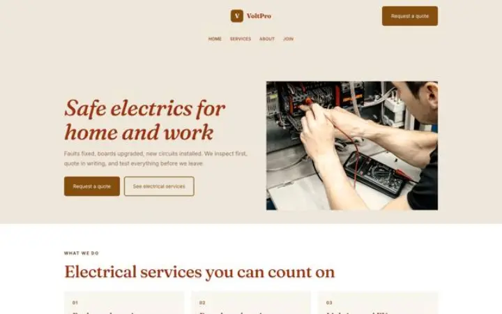 Sito web per elettricista