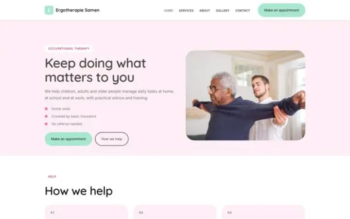 Sito web per terapia occupazionale