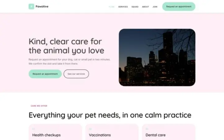 Sito web per veterinario