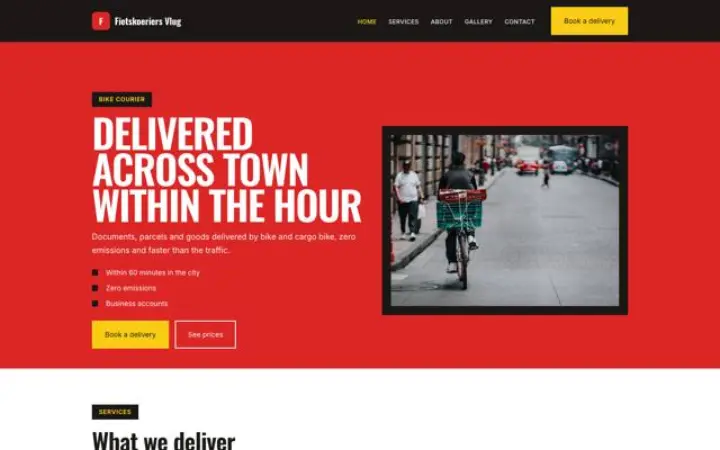 Sito web per corrieri in bici