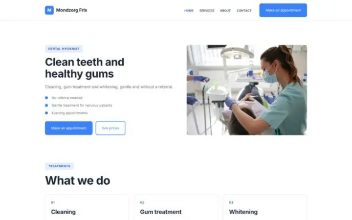 Sito web per igiene dentale