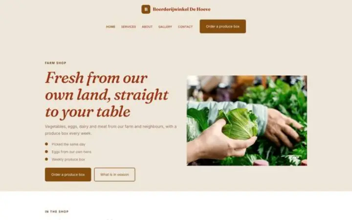 Sito web per spaccio agricolo
