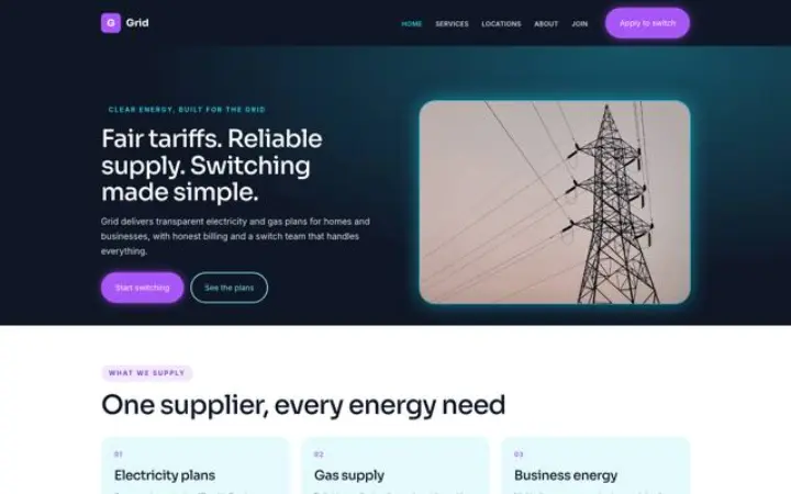 Sito web per energia