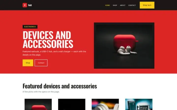 Sito web per elettronica