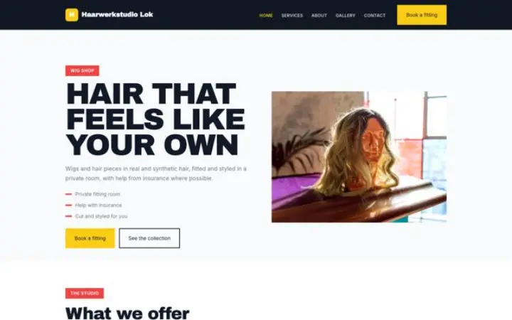 Sito web per negozio di parrucche