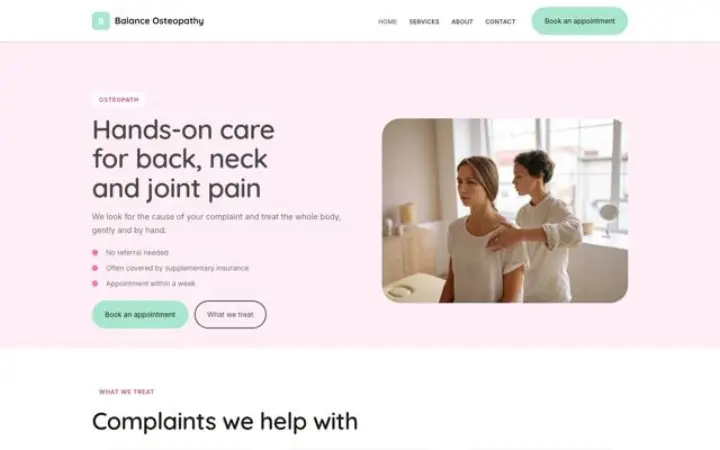 Sito web per osteopata