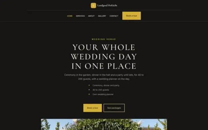 Sito web per location per matrimoni