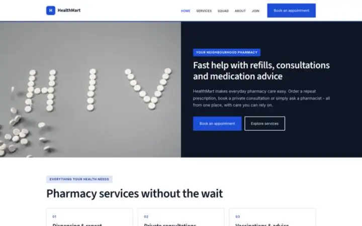 Sito web per farmacia