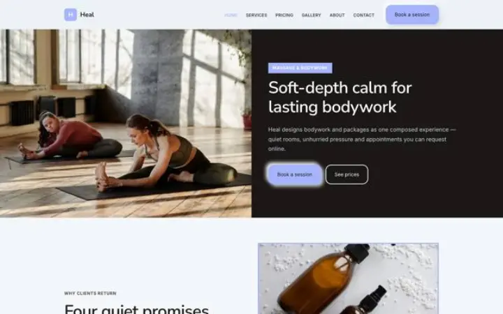 Sito web per massaggi & trattamenti corpo