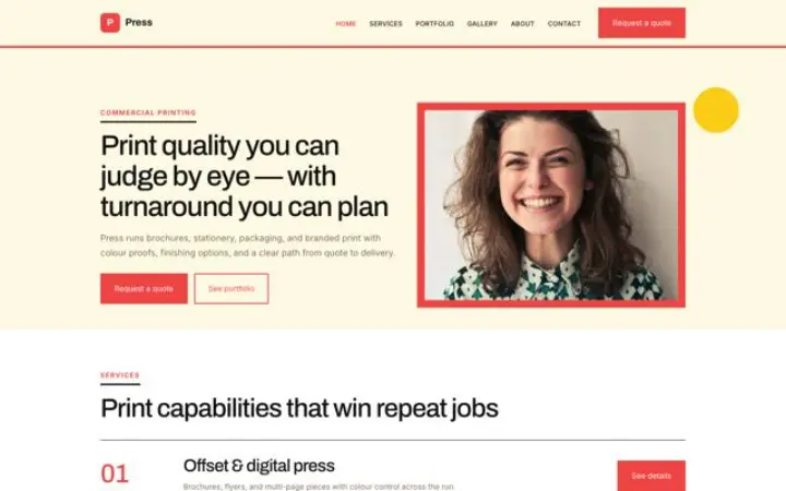 Sito web per tipografia