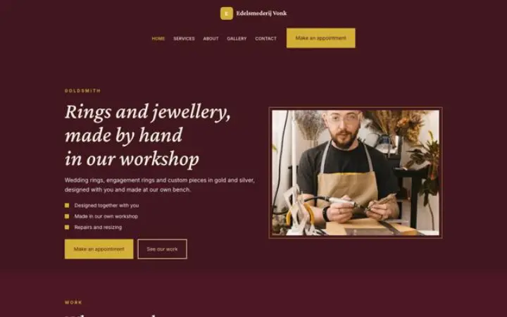 Sito web per oreficeria