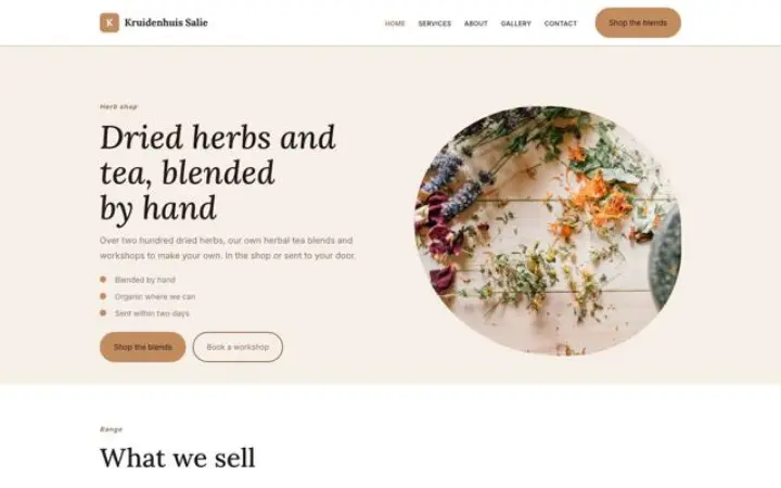 Sito web per erboristeria