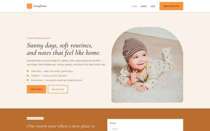 Sito web per blog per genitori