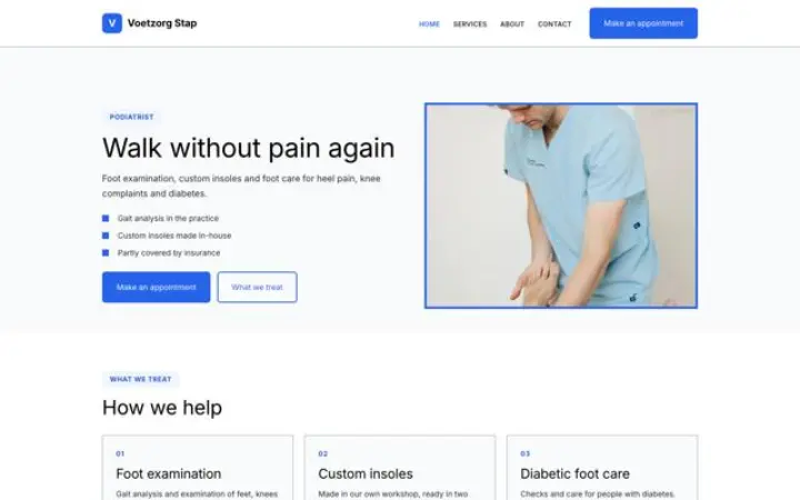 Sito web per podologia