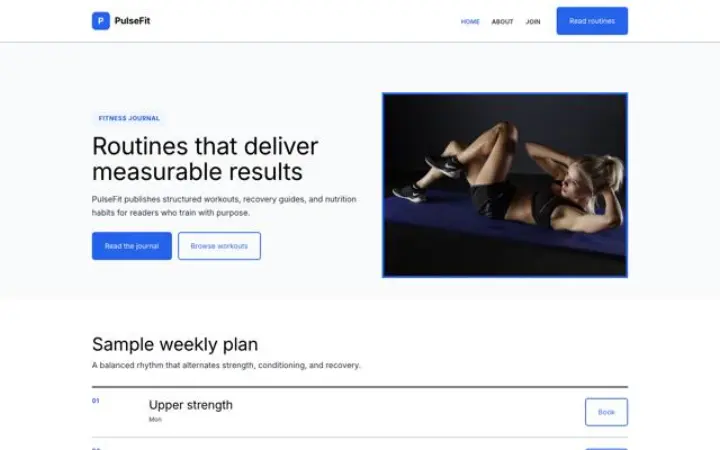 Sito web per fitness