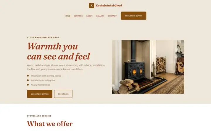 Sito web per stufe e caminetti