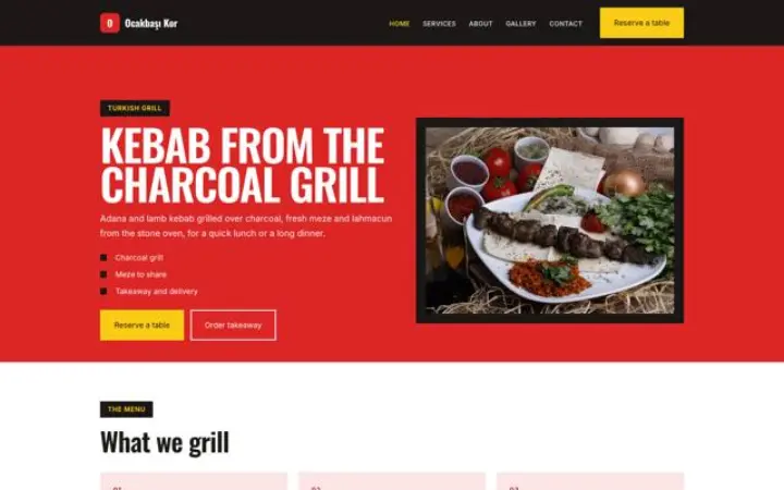 Sito web per griglieria turca