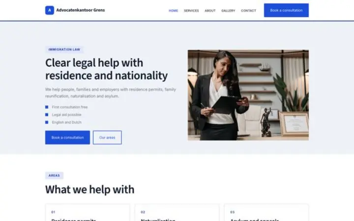 Sito web per diritto dell'immigrazione