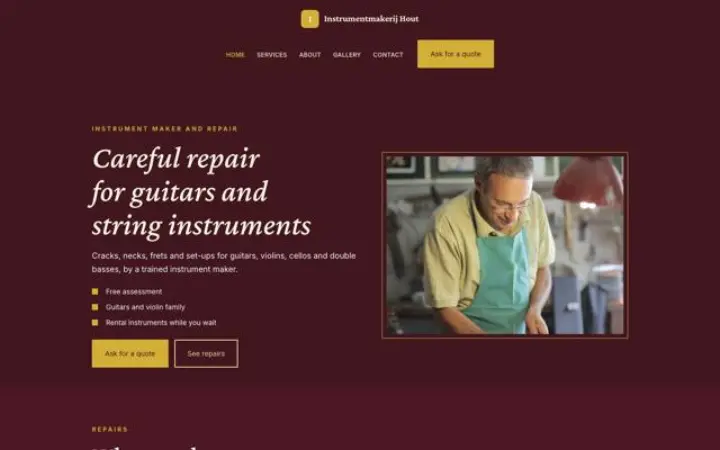 Sito web per riparazione strumenti