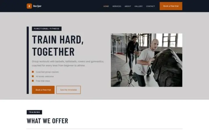 Sito web per palestra di functional fitness