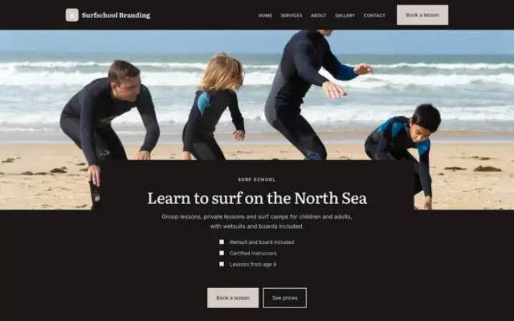 Sito web per scuola di surf