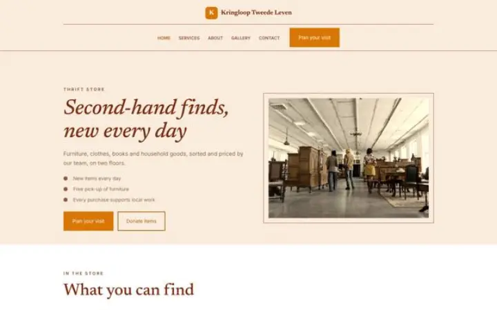 Sito web per mercatino dell'usato