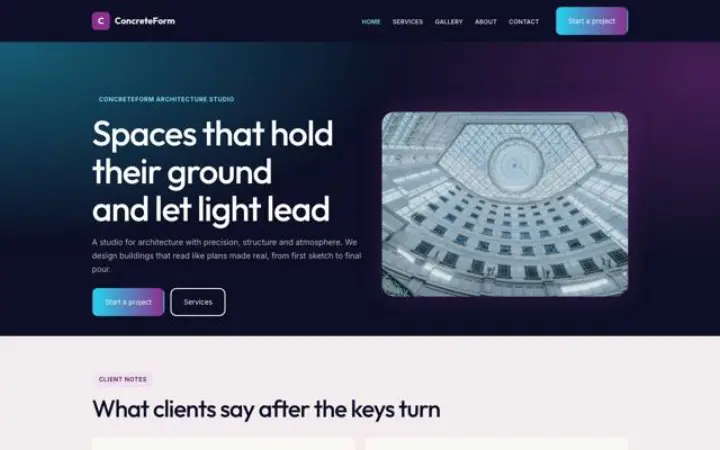 Sito web per architettura