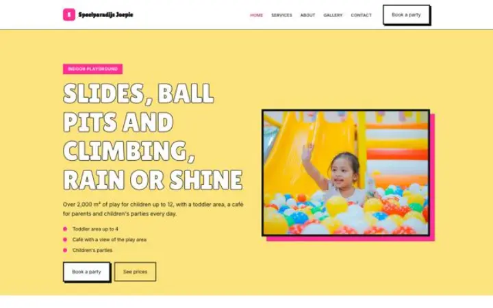 Sito web per parco giochi al coperto